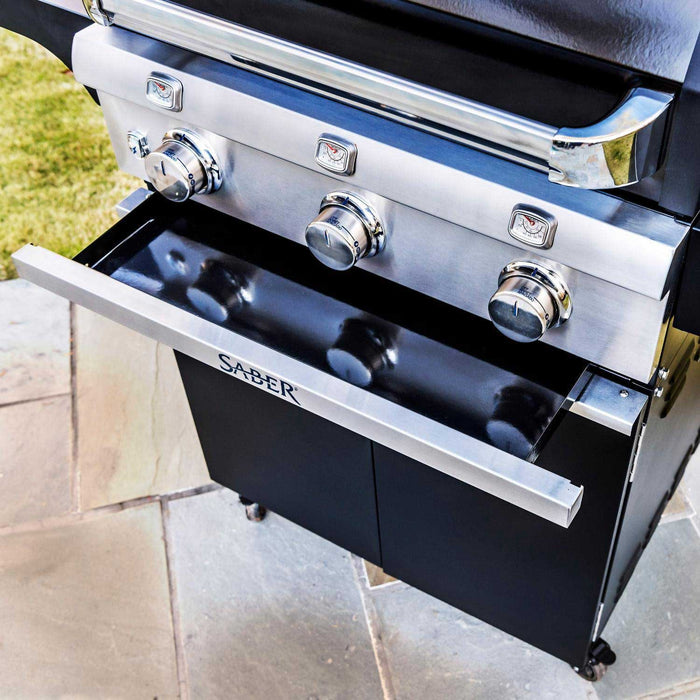 Saber Deluxe Black 3 - Burner Infrared Propane Gas Grill - Great Backyard Place