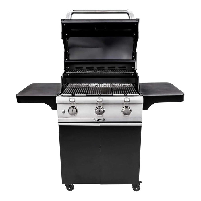 Saber Deluxe Black 3 - Burner Infrared Propane Gas Grill - Great Backyard Place