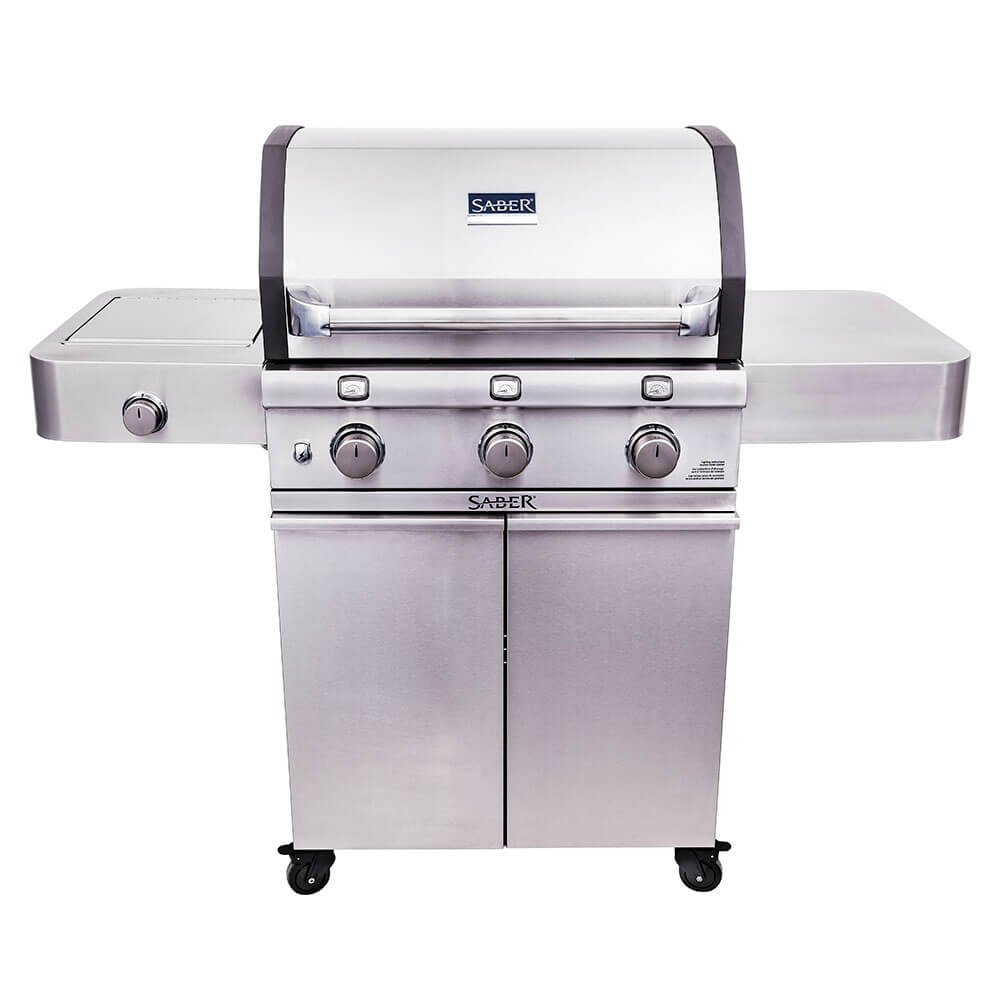 Saber Deluxe Stainless 3 - Burner Gas Grill - Great Backyard Place