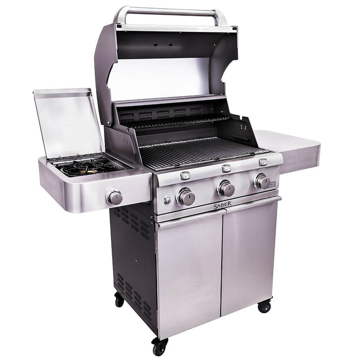 Saber Deluxe Stainless 3 - Burner Gas Grill - Great Backyard Place