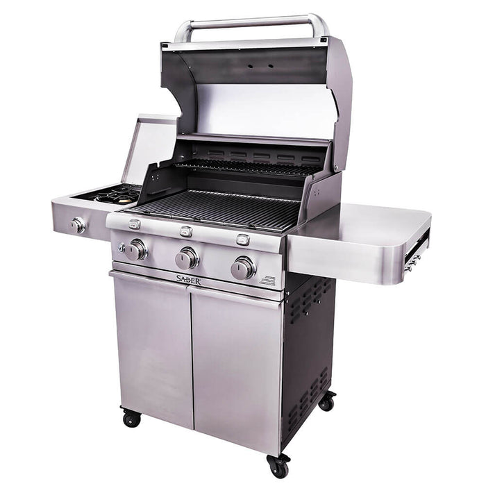 Saber Deluxe Stainless 3 - Burner Gas Grill - Great Backyard Place