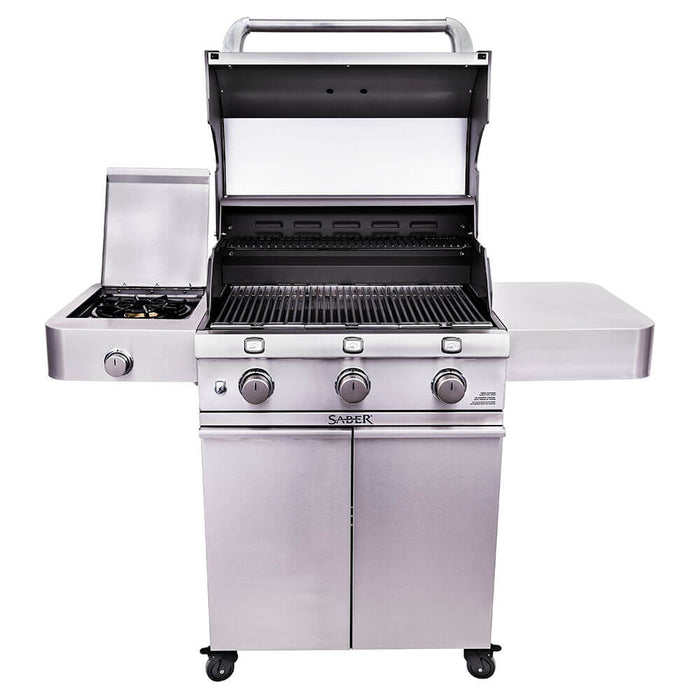 Saber Deluxe Stainless 3 - Burner Gas Grill - Great Backyard Place