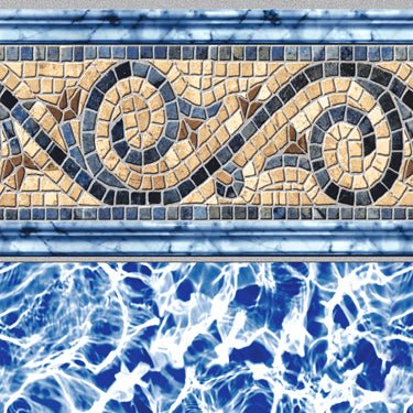 Siesta Wave Tan Tile, White Diffusion Floor In Ground Pool Liner - Great Backyard Place