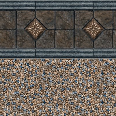 Slate Medallion Tile, Clearwater Tan Floor In Ground Pool Liner - Great Backyard Place