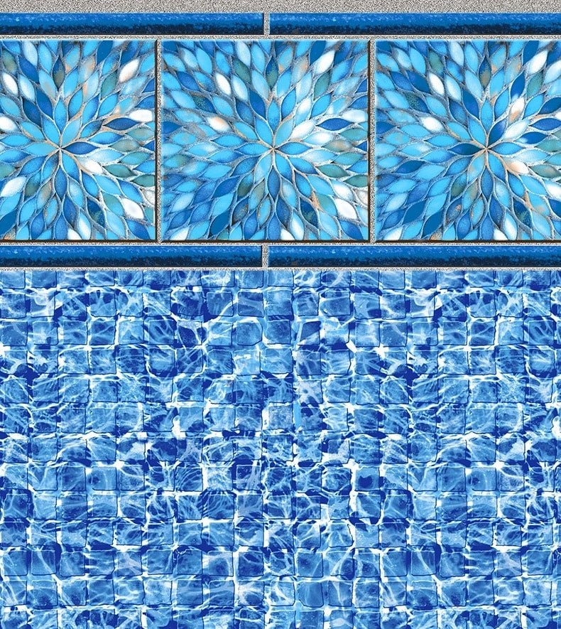 Sunburst River Tile, River Mosaic Floor In Ground Pool Liner - Great Backyard Place