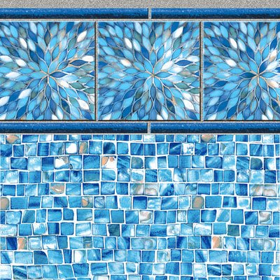 Sunburst Tile, Oyster Bay Floor In Ground Pool Liner - Great Backyard Place