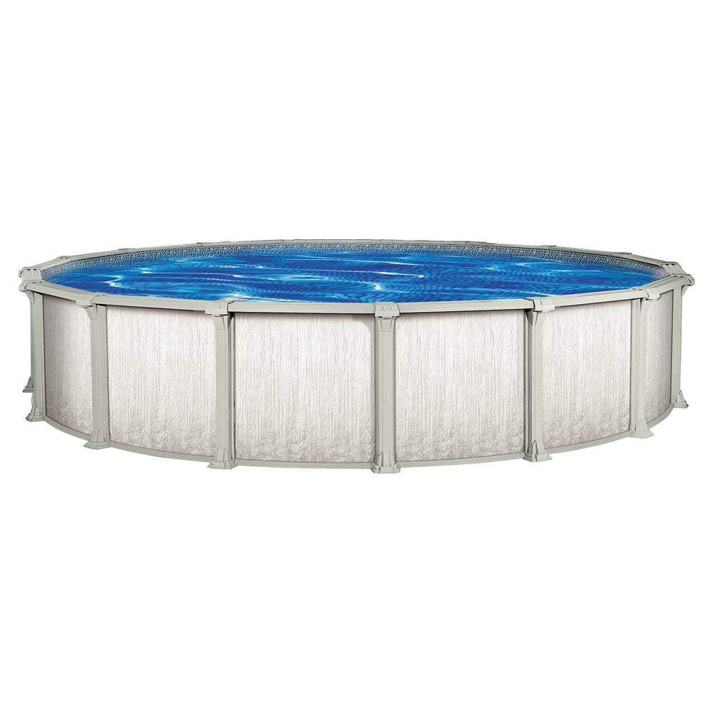 Wedgewood Round Above Ground Pool Kit (Silver) - Great Backyard Place